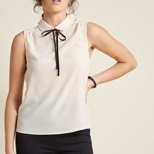 modcloth ivory collared blouse